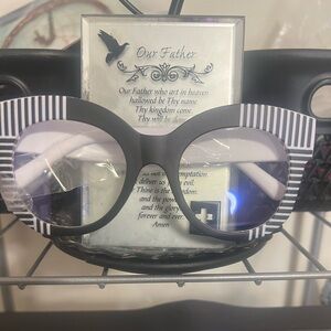 Chic Black and White Striped Sunglasses